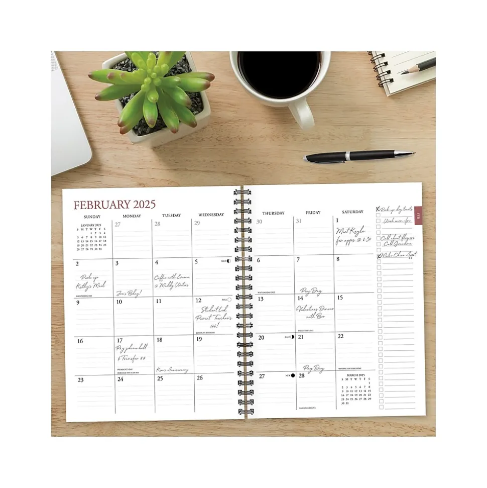 2025 Willow Creek 8.5" x 11" Weekly & Monthly Planner, Paper Cover, Pink (48696X)