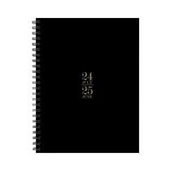 2024-2025 Willow Creek Basic Black 6.5" x 8.5" Academic Weekly & Monthly Planner, Paper Cover, Black/Brown (47729)