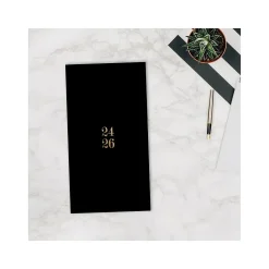 2024-2026 Willow Creek Basic Black Academic Monthly Planner, Paper Cover, Black/Brown (47651)