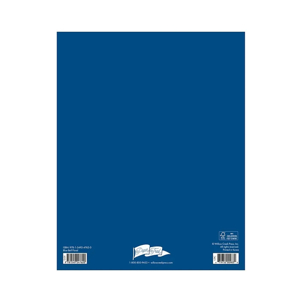 2024-2025 Willow Creek Blue Bell Floral 7.5" x 9.5" Academic Monthly Planner, Paper Cover, Yellow/Blue (47620)