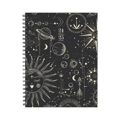 2024-2025 Willow Creek Celestial 6.5" x 8.5" Academic Weekly & Monthly Planner, Paper Cover, Black/Gold (47422)