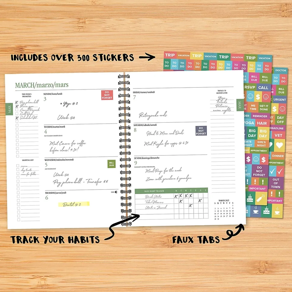 2025 Willow Creek Chambray Stripe 6.5" x 8.5" Weekly Planner (48818)