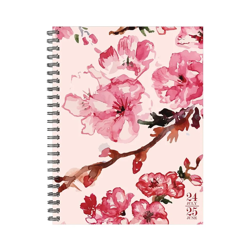 2024-2025 Willow Creek Cherry Blossom 6.5" x 8.5" Academic Weekly & Monthly Planner, Paper Cover, Multicolor (47439)