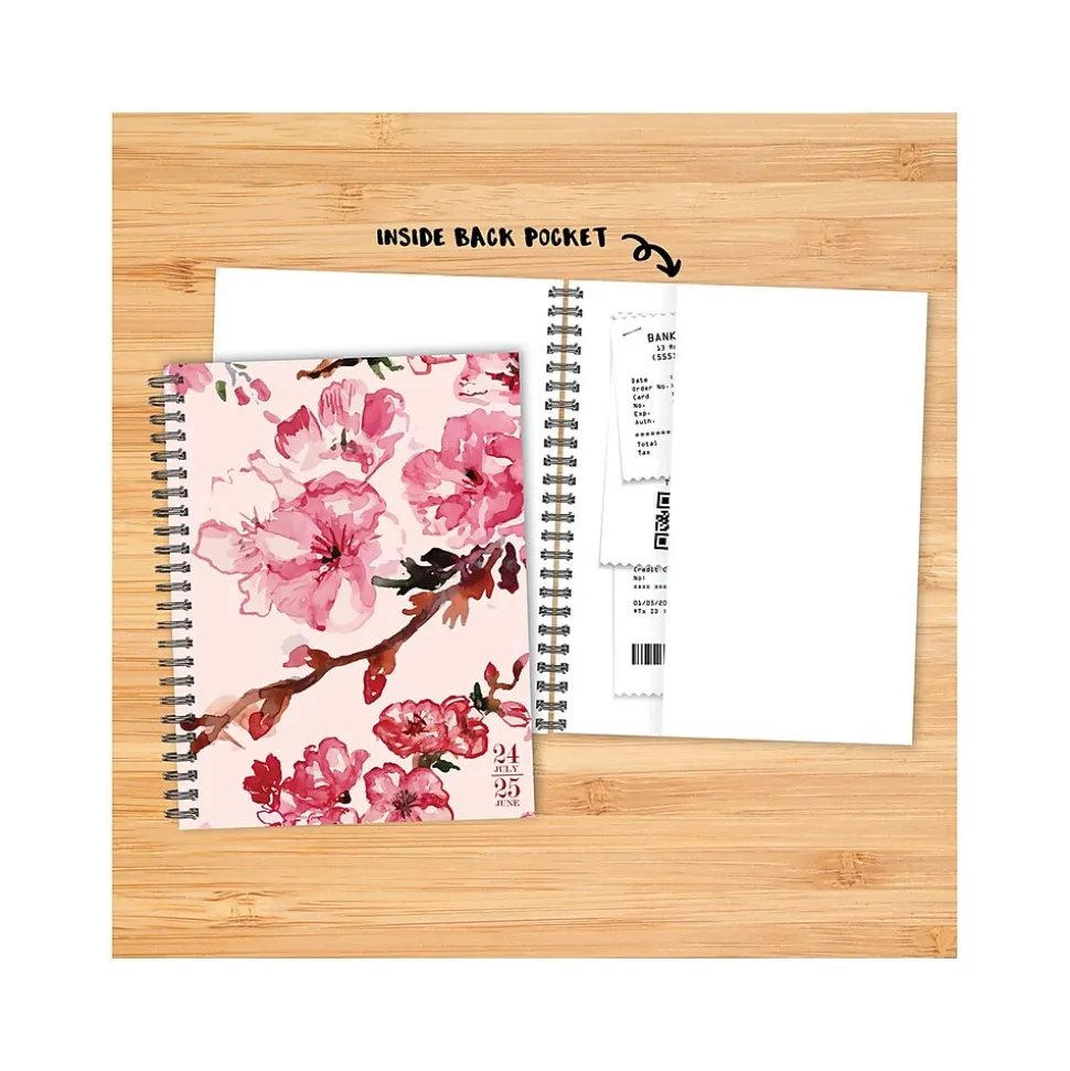 2024-2025 Willow Creek Cherry Blossom 6.5" x 8.5" Academic Weekly & Monthly Planner, Paper Cover, Multicolor (47439)