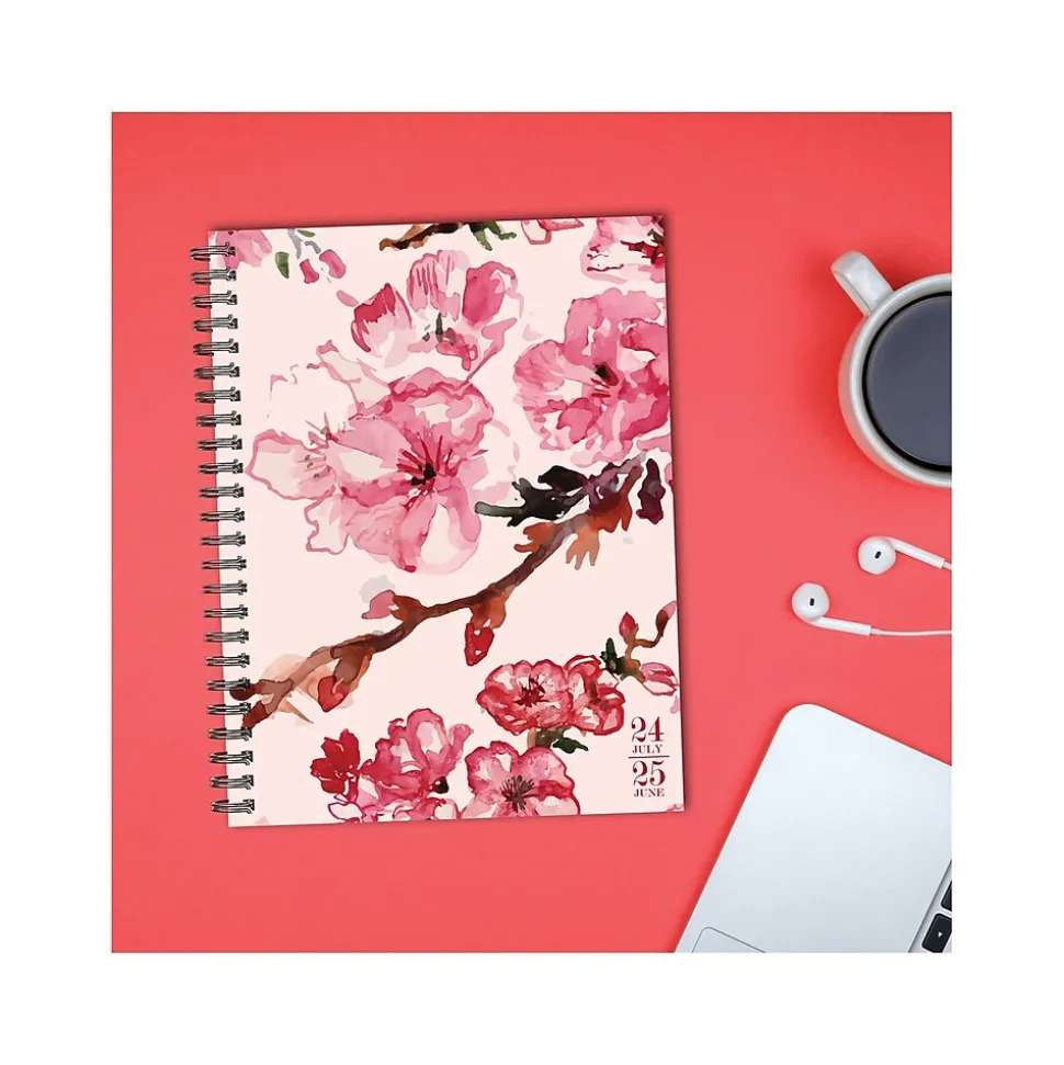 2024-2025 Willow Creek Cherry Blossom 6.5" x 8.5" Academic Weekly & Monthly Planner, Paper Cover, Multicolor (47439)