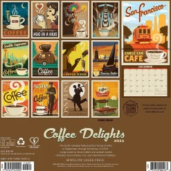 2025 Willow Creek Coffee Delights Art 12" x 12" Monthly Wall Calendar (42502)