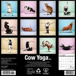 2025 Willow Creek Cow Yoga 7" x 7" Monthly Wall Calendar (45725)