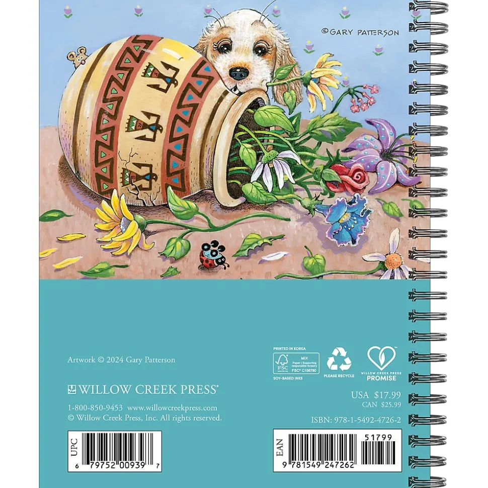 2025 Willow Creek Dogs by Gary Patterson 8.5" x 6.5" Yearly Personal Organizer Cover (47262)