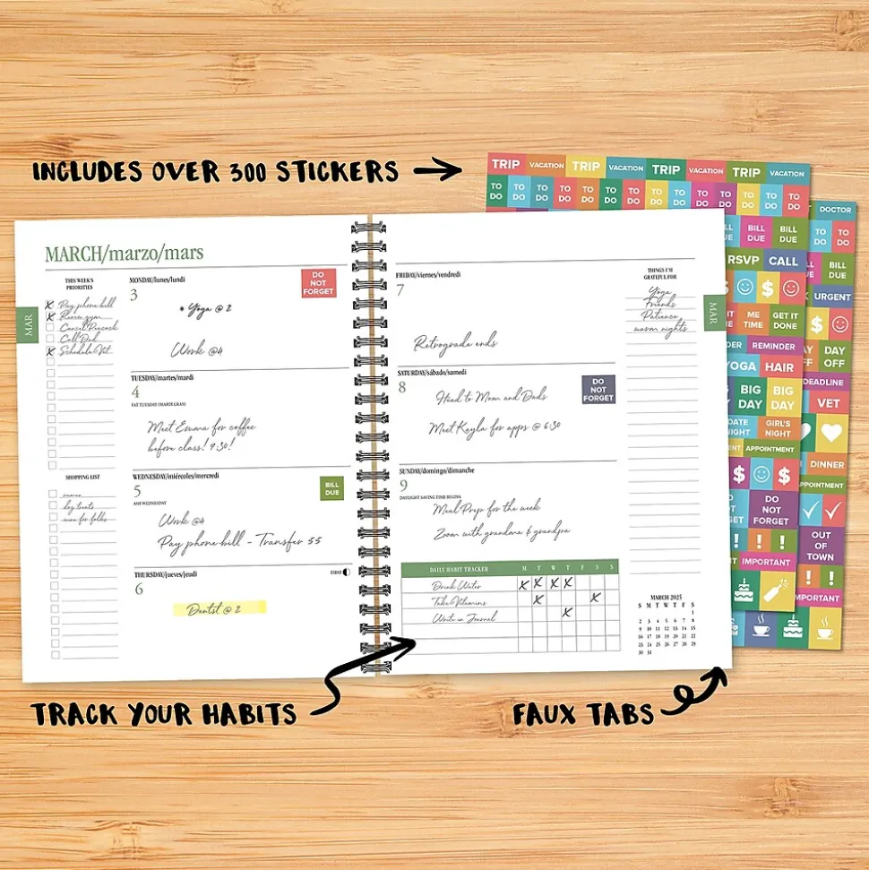 2025 Willow Creek Earthly Rainbow 6.5" x 8.5" Weekly & Monthly Planner (48849)