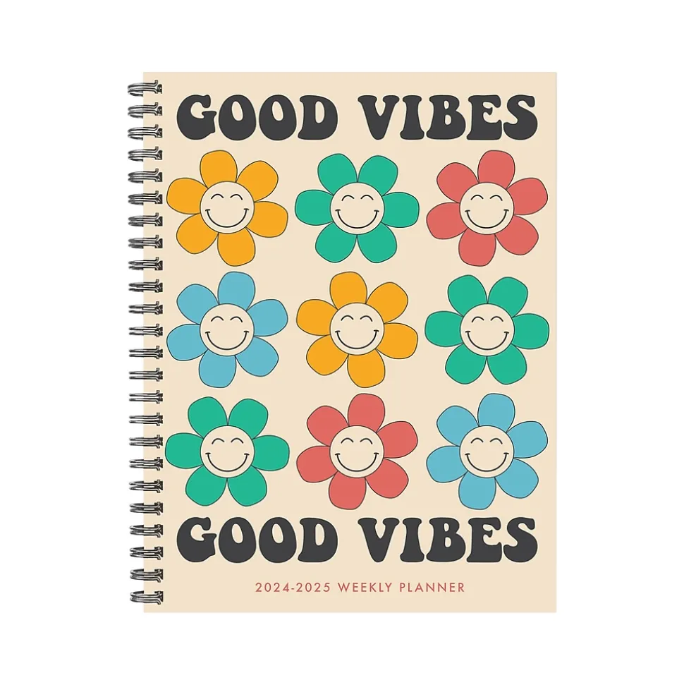 2024-2025 Willow Creek Good Vibes 6.5" x 8.5" Academic Weekly & Monthly Planner, Softcover, Multicolor (46241)