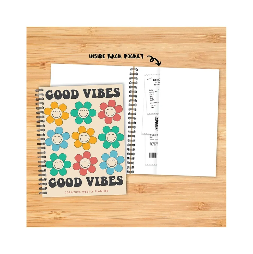 2024-2025 Willow Creek Good Vibes 6.5" x 8.5" Academic Weekly & Monthly Planner, Softcover, Multicolor (46241)