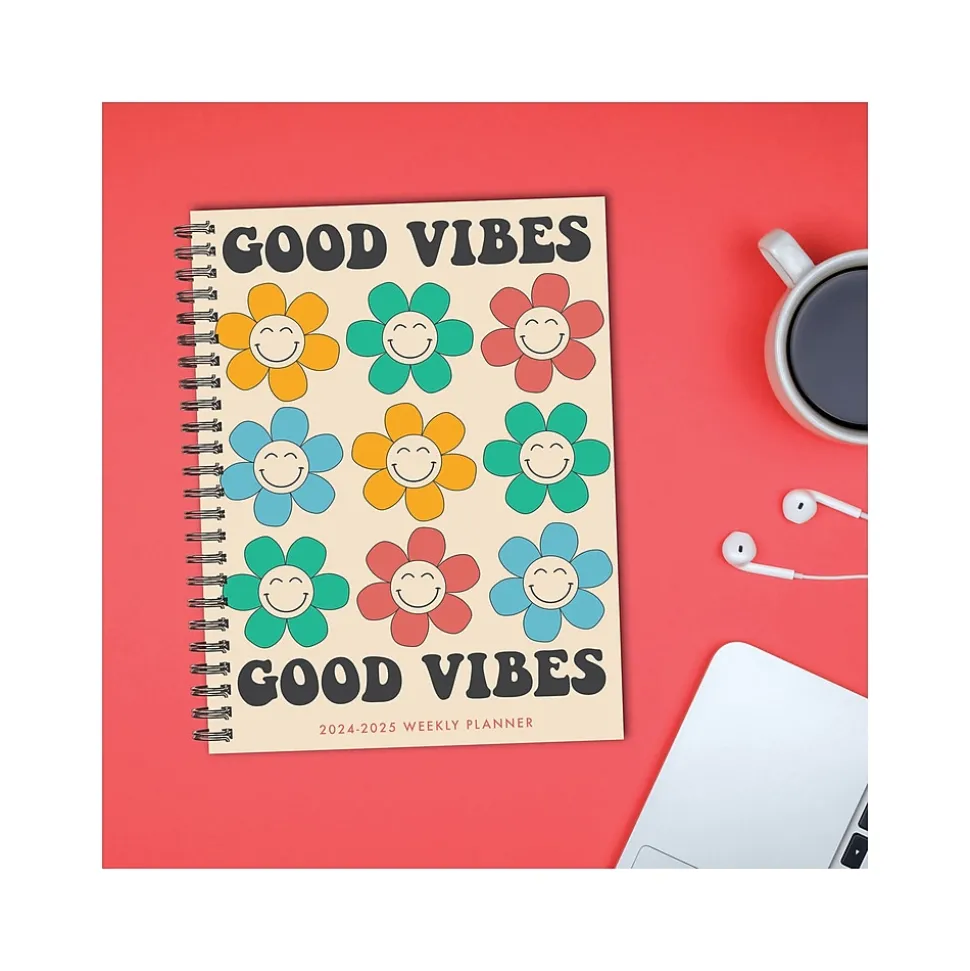 2024-2025 Willow Creek Good Vibes 6.5" x 8.5" Academic Weekly & Monthly Planner, Softcover, Multicolor (46241)