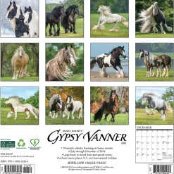 2025 Willow Creek Gypsy Vanner Horse 12" x 12" Monthly Wall Calendar (43264)