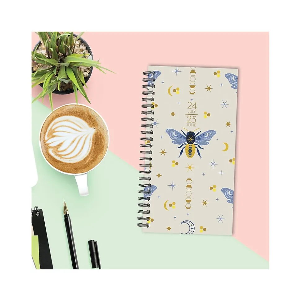 2024-2025 Willow Creek Honeybee 3.5" x 6.5" Academic Weekly & Monthly Planner, Paper Cover, Multicolor (47705)