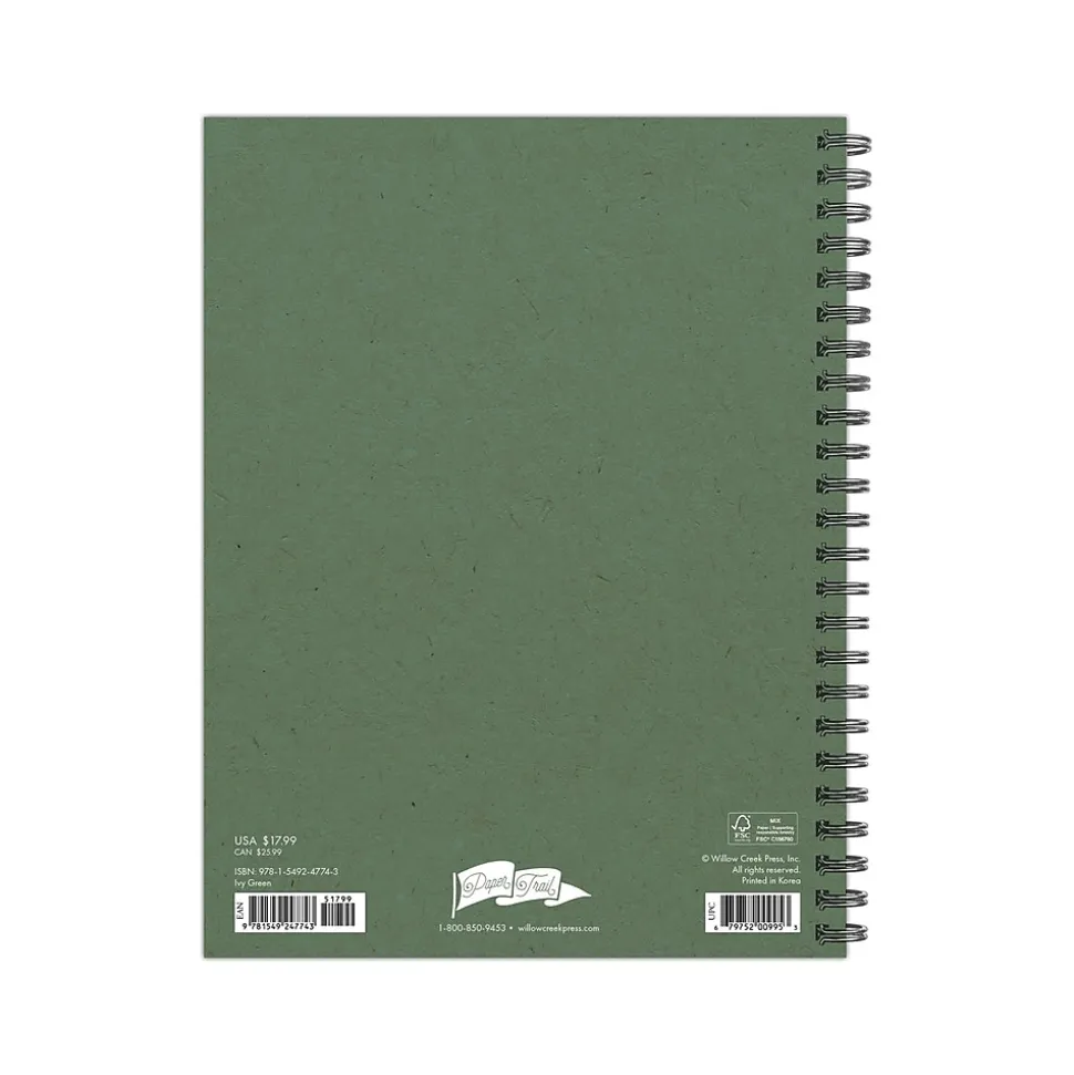 2024-2025 Willow Creek Ivy Green 6.5" x 8.5" Academic Weekly & Monthly Planner, Paper Cover, Green/Gold (47743)