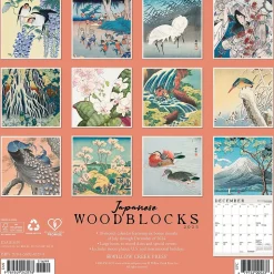 2025 Willow Creek Japanese Woodblocks 12" x 12" Monthly Wall Calendar (43578)