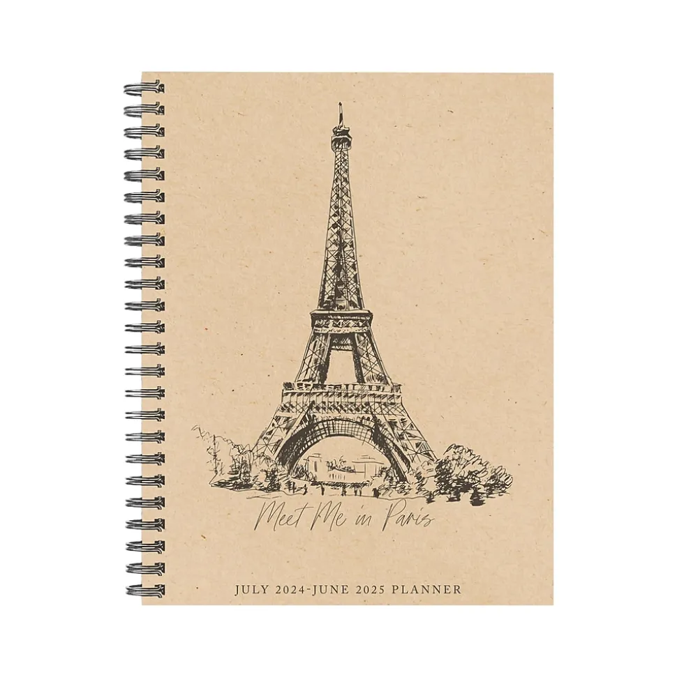 2024-2025 Willow Creek Paris 8.5" x 11" Academic Weekly & Monthly Planner, Paper Cover, Kraft/Black (47583)