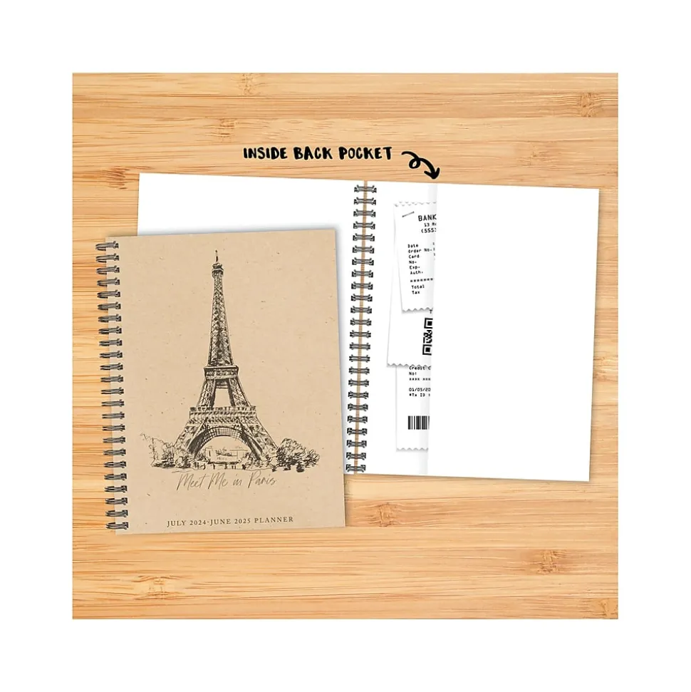 2024-2025 Willow Creek Paris 8.5" x 11" Academic Weekly & Monthly Planner, Paper Cover, Kraft/Black (47583)