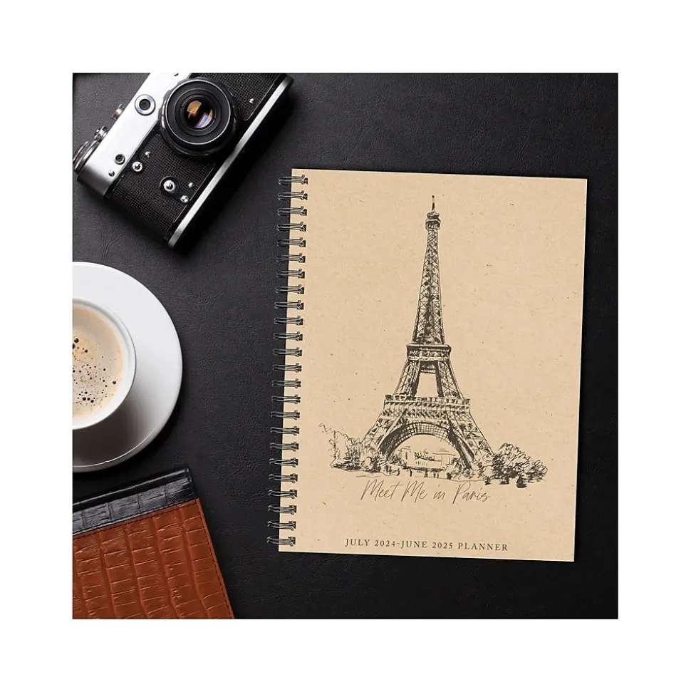2024-2025 Willow Creek Paris 8.5" x 11" Academic Weekly & Monthly Planner, Paper Cover, Kraft/Black (47583)