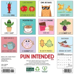2025 Willow Creek Pun Intended 7" x 7" Monthly Wall Calendar (45930)