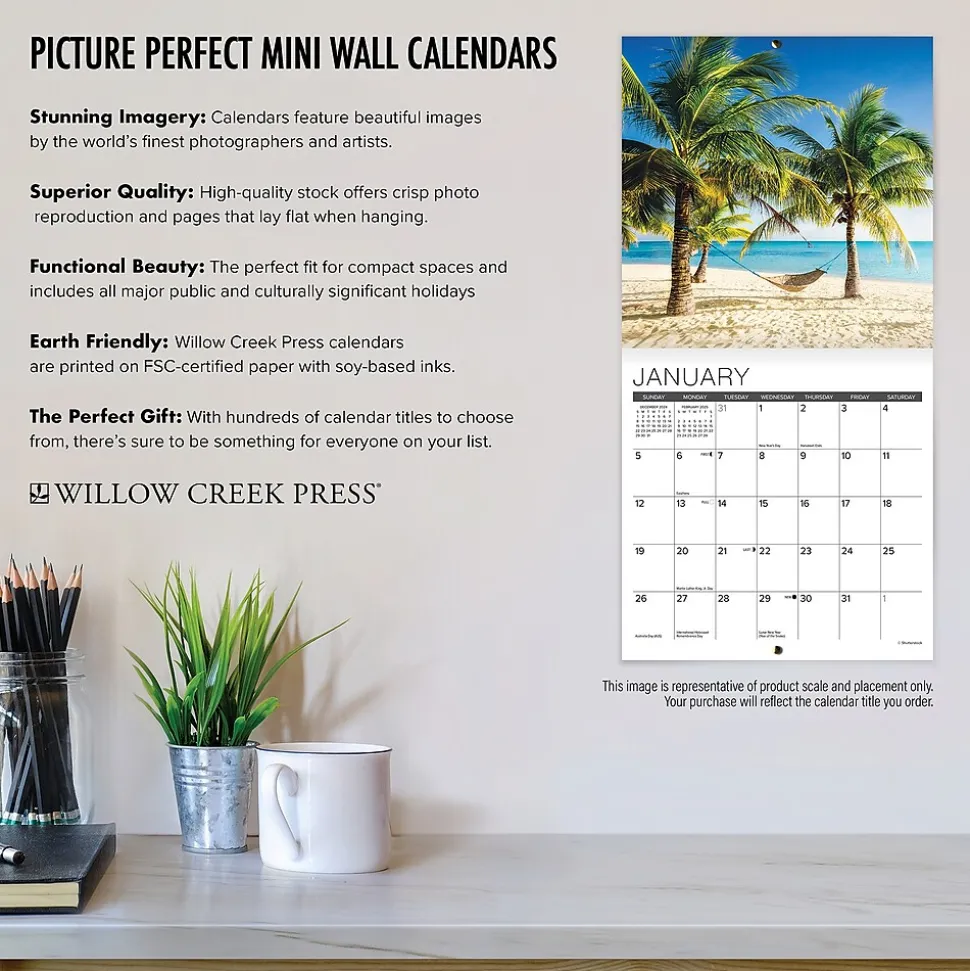 2025 Willow Creek Puppies 7" x 7" Yearly Wall Calendar (45862)