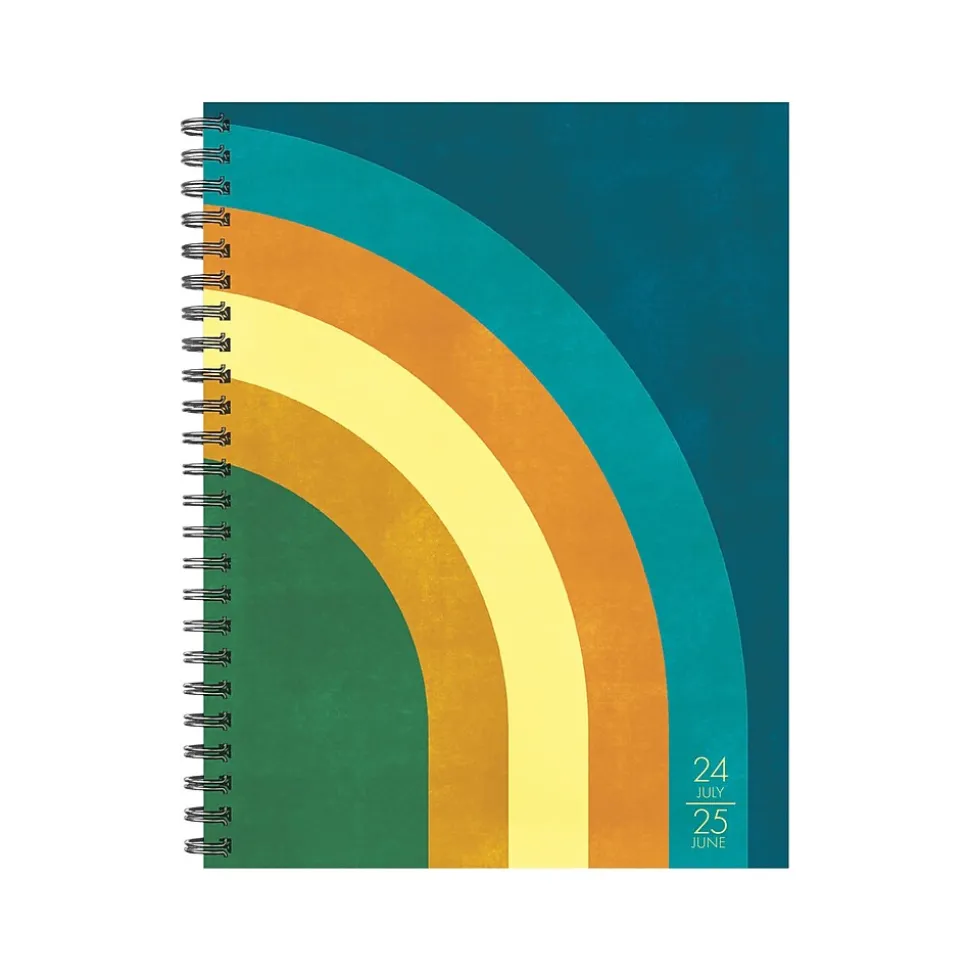 2024-2025 Willow Creek Retro Rainbow 6.5" x 8.5" Academic Weekly & Monthly Planner, Paper Cover, Multicolor (47767)