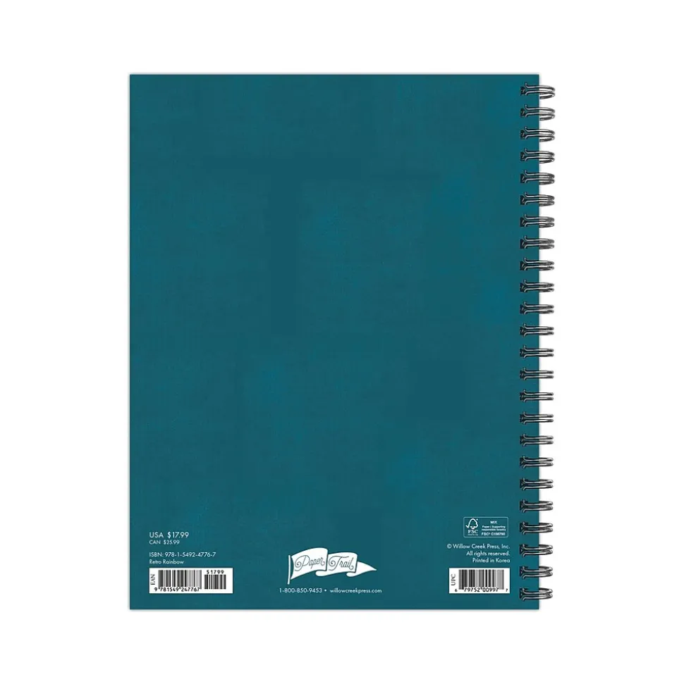 2024-2025 Willow Creek Retro Rainbow 6.5" x 8.5" Academic Weekly & Monthly Planner, Paper Cover, Multicolor (47767)