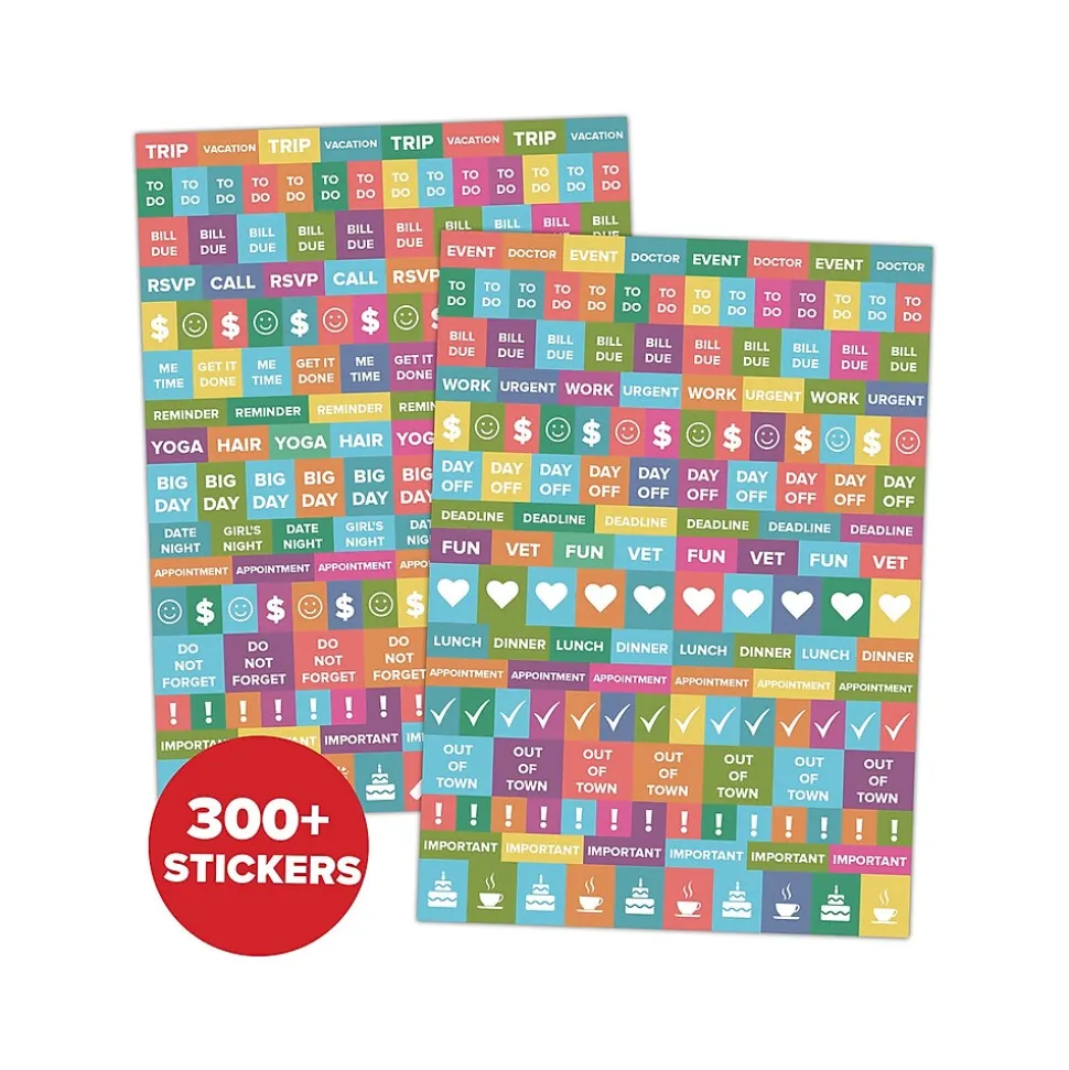 2024-2025 Willow Creek Retro Rainbow 6.5" x 8.5" Academic Weekly & Monthly Planner, Paper Cover, Multicolor (47767)