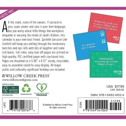 2025 Willow Creek Sprinkle Sarcasm Like Confetti 6.2" x 5.4" Day-to-Day Calendar (41024)