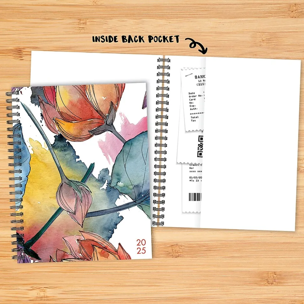 2025 Willow Creek Watercolor Flora 6.5" x 8.5" Weekly Planner Cover, Multicolored (48887)