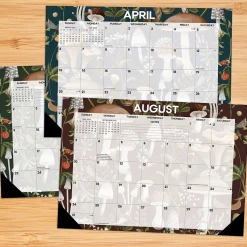 2025 Willow Creek Woodland Mushroom 17" x 12" Monthly Desk Pad Calendar (47866)