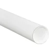 4" x 42" - White Mailing Tubes with Cap, 15/Case