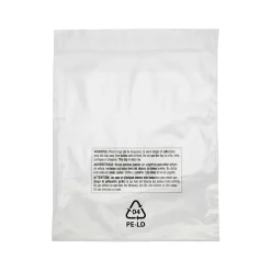 6" x 6" Lip & Tape Reclosable Suffocation Warning Poly Bags, 1.5 Mil, Clear, 1000/Carton (16200)