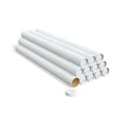 3" x 36" Mailing Tube with Caps, White, 12/Carton (ST55306)