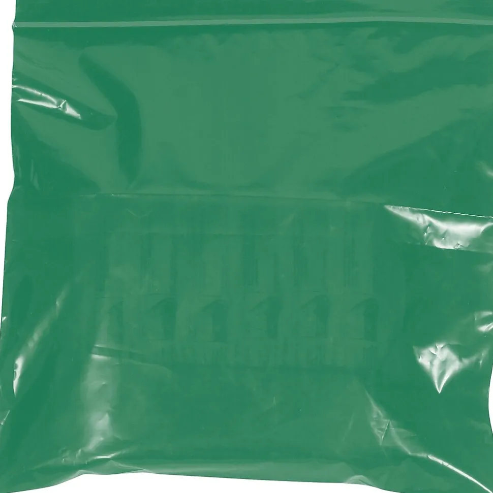 9" x 12" Reclosable Poly Bags, 2 Mil, Green, 1000/Carton (PB3645G)