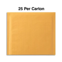 8" x 7" Self-Sealing Bubble Mailer, CD/DVD, 25/Carton (ST56654B)