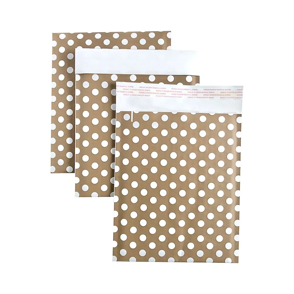 8.5" x 11" Self-Sealing Padded Bubble Mailer, White/Brown, 3/Pack (246455)