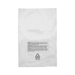 10" x 15" Suffocation Warning Layflat Poly Bags, 2 Mil, Clear, 1000/Carton (16115)