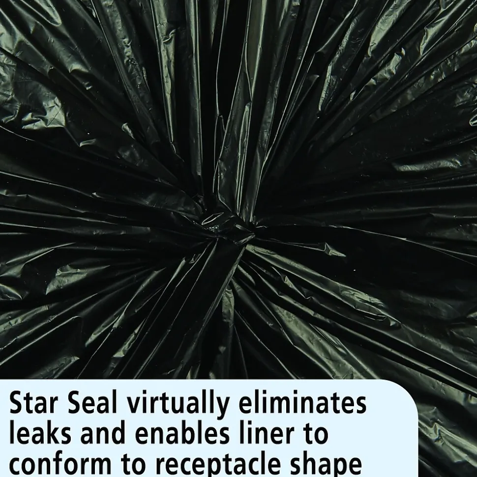 AbilityOne 33 Gallon Industrial Trash Bag, 33" x 39", Low Density, 1.22 mil, Dark Brown, 125 Bags/Box (8105011839769)