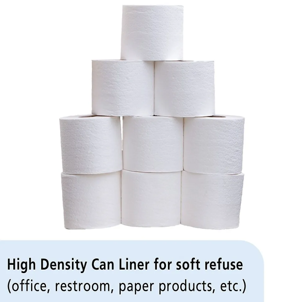 AbilityOne 7-10 Gallon Industrial Trash Bag, 24" x 24", High Density, 8 mic, Natural, 1000 Bags/Box (8105015171363)