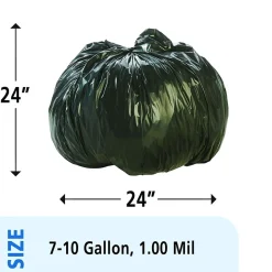 AbilityOne Envision 7-10 Gallon Industrial Trash Bag, 24" x 24", Low Density, 1 mil, Brown/Black, 250 Bags/Box (TRC2424)