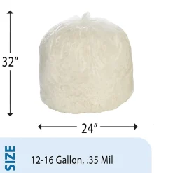 AbilityOne Envision LLDPE 12-16 Gallon Industrial Trash Bag, 24" x 32", Low Density, 0.35 mil, Clear, 500 Bags/Box (LD1216L)