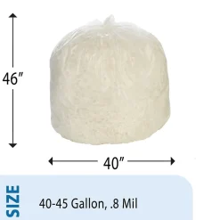 AbilityOne Envision LLDPE 40-45 Gallon Industrial Trash Bag, 40" x 48", Low Density, 0.8 mil, Clear, 125 Bags/BX (8105015171362)