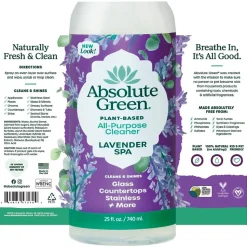 Absolute Green Natural All-Purpose Cleaner, Lavender Spa Scent, 25 Fl Oz., 6/Carton (AG27-ST-6)