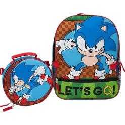 Accessory Innovations Kids' 2-Piece Sonic The Hedgehog Backpack Set, Medium, Multicolor (B24SH58499-ST)