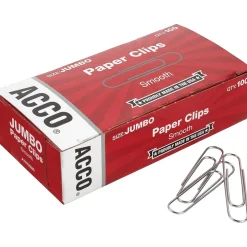 ACCO Economy Paper Clips, Jumbo, Silver, 100/Box (A7072580)