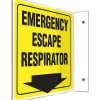 Accuform Emergency Escape Respirator Projection Sign, Black/Yellow, 8"H x 8"W (PSP478)