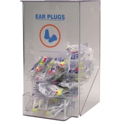 Accuform Plastic PPE Small Ear Plug Dispenser with Hinged Lid, Clear Plastic, HDH104 (HDH104)