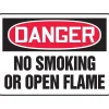 Accuform Safety Sign, DANGER NO SMOKING OR OPEN FLAME, 7" x 10", Plastic (MSMK120VP)