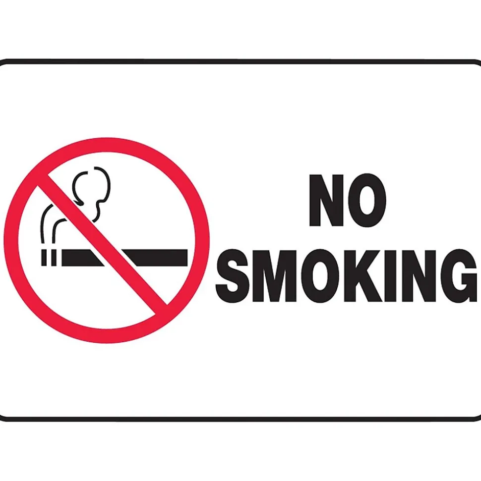 Accuform Safety Sign, No Smoking, 10" X 14", Adhesive Vinyl (MSMK948VS)